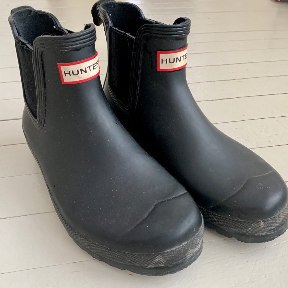 Hunter Original Black Chelsea Rain Boot Sz. 8